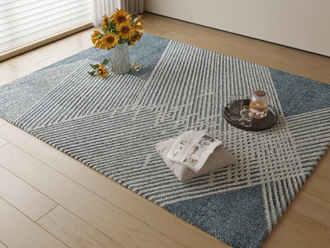 Modern striped carpet square blanket