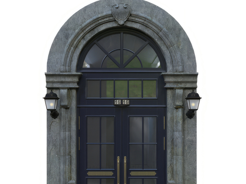 European style villa gate arched door