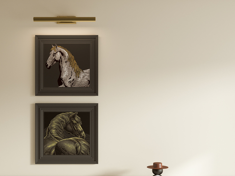 Mid-century Style Decorative Painting Horse Hanging Painting