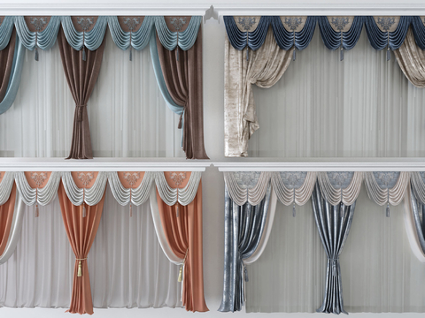 Modern Curtain Water Ripple Curtain Curtain Head