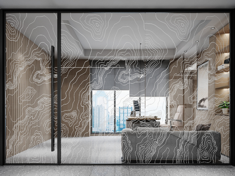 Modern Frosted Glass Door Office Door