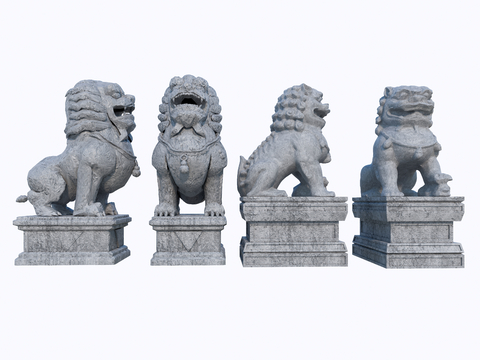 Chinese Stone Lion Sculpture