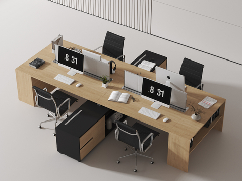 Modern office desk and chair post card position