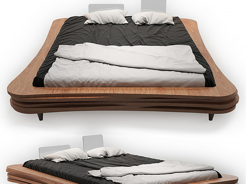 Suspended double bed