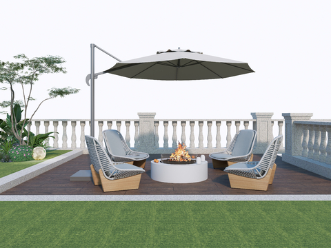 Modern Outdoor Table and Chair Garden Bonfire