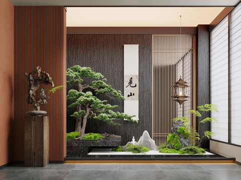 New Chinese moss landscape landscape sketch interior landscape