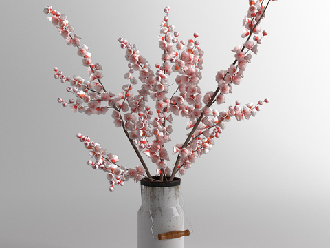 Modern Vase Flower Art Peach Blossom Flower Arrange Flowers