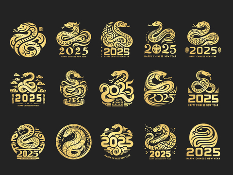 Snake Zodiac Wall Decorations Silhouette Element Icon