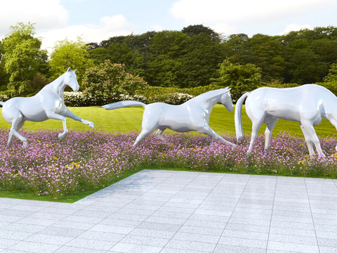 Modern Running Horse Sculpture Sketch