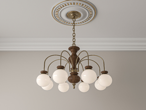 French multi-head chandelier