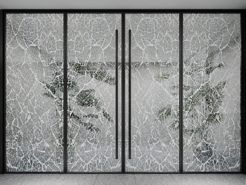 Art glass door ice crack glass door