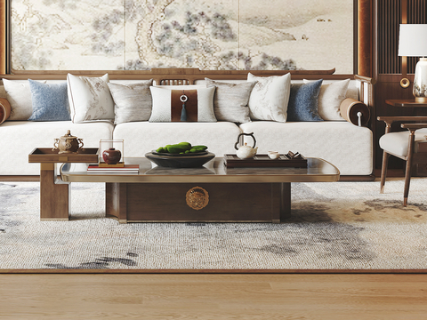 Neo-Chinese Style Sectional Sofa