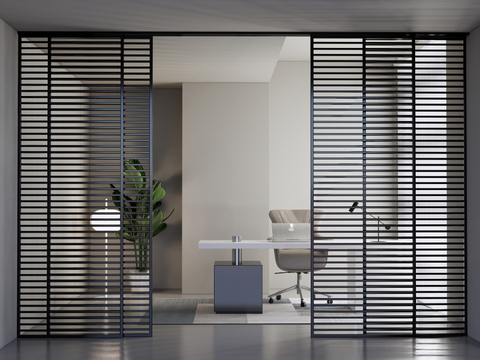 Very narrow grille door sliding door