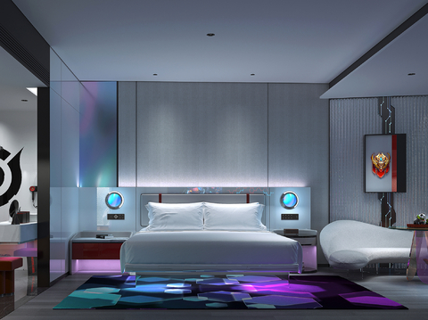 Modern E-Sports Hotel Theme Rooms