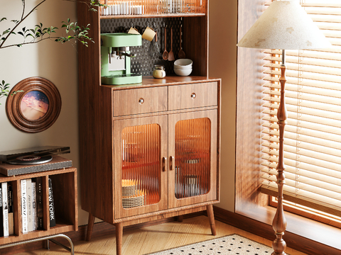 Log Style Sideboard High Cabinet