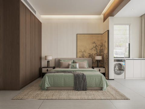 New Chinese-style master bedroom