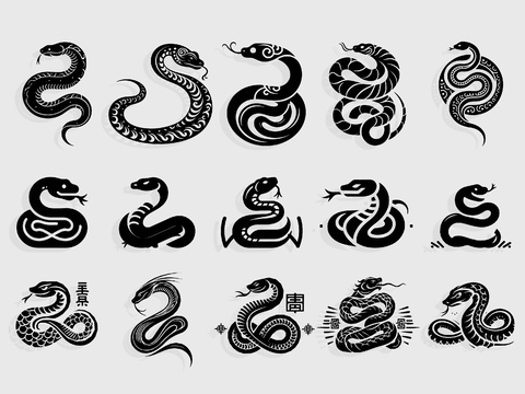 Small Snake Silhouette Zodiac Elements Wall Decoration Pendant