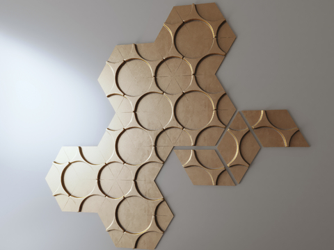 Modern hexagon carved ornaments