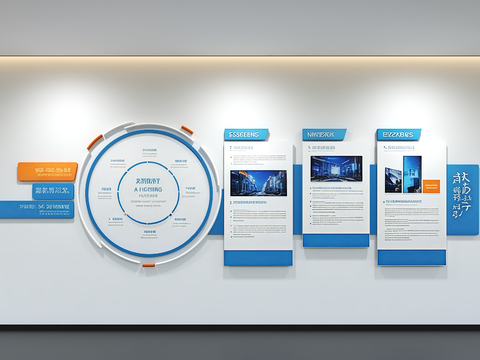 Modern enterprise culture wall display wall