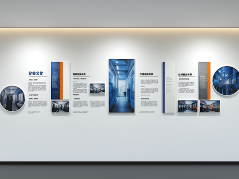 Modern enterprise culture wall display wall