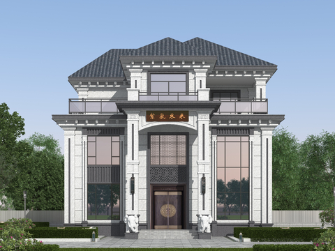 Chinese style single-family villa appearance