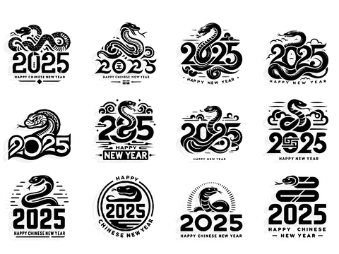 Snake Zodiac Wall Decorations Silhouette Element Icon