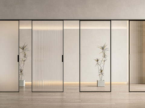 Modern sliding door glass door sliding door hanging rail sliding door