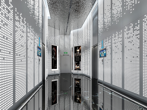 Modern elevator bar aisle