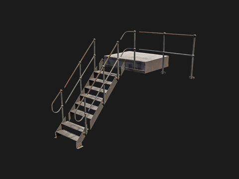 Industrial wind iron staircase