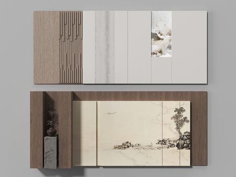 New Chinese bedside Wall Tearhouse background wall