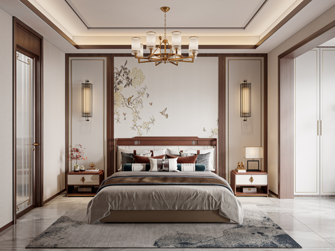 New Chinese-style master bedroom