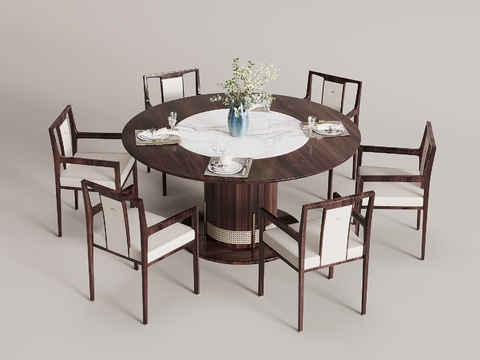 New Chinese Dining Table and Chair Round Dining Table