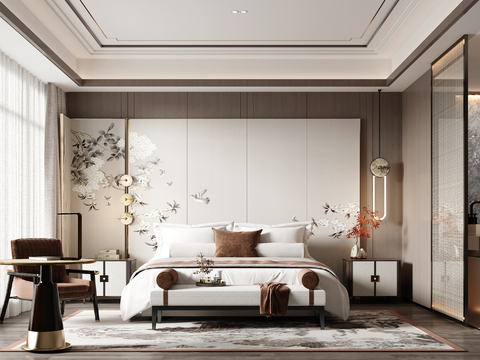 New Chinese-style master bedroom