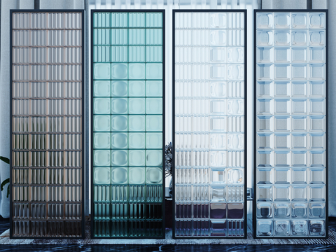 Glass partition glass brick partition