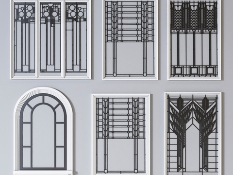 French wrought iron window arched window glass window