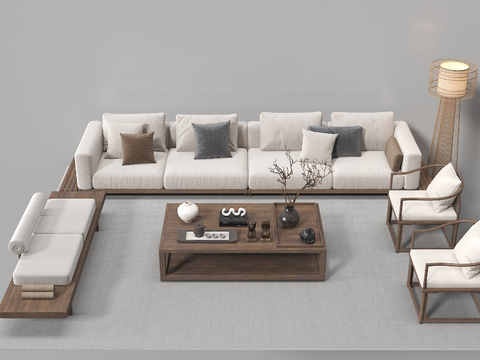 Neo-Chinese Style Sectional Sofa