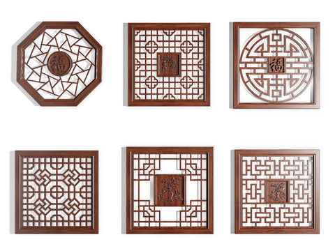 Chinese-style window openwork window grille