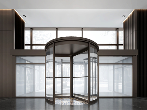 Modern hotel entrance door glass door revolving door