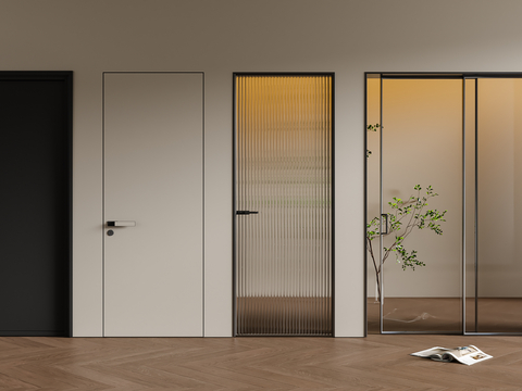 Modern single door glass door