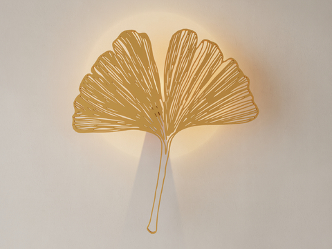 Modern ginkgo leaf wall lamp leaf wall lamp