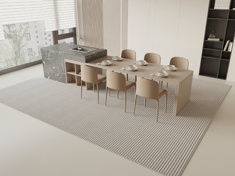 Modern Nakajima Dining Table and Chair