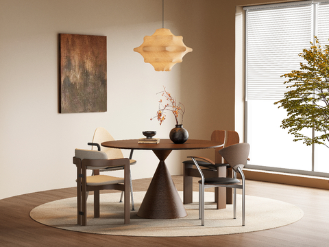 Middle style dining table and chair