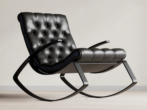 Modern Rocking Chair Leather Lounge Chair