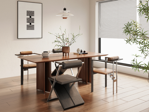 Middle style dining table and chair