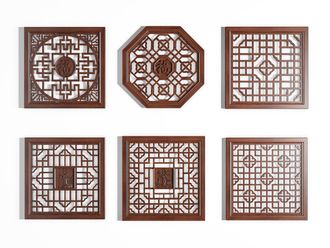 Chinese-style window openwork window grille