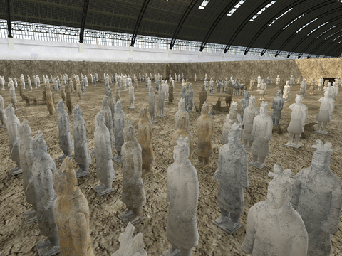 Terracotta Warriors and Horses Ruins Sculpture