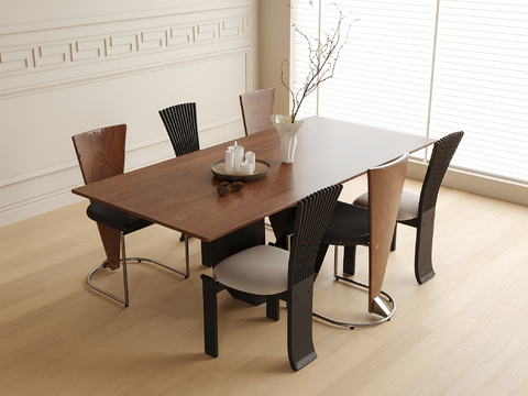 Middle style dining table and chair