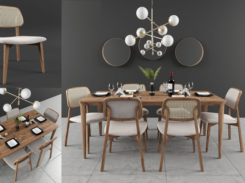 European Dining Table and Chair Solid Wood Dining Table