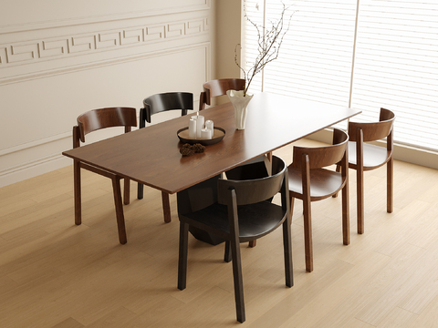 Middle style dining table and chair