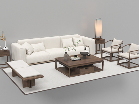 Neo-Chinese Style Sectional Sofa